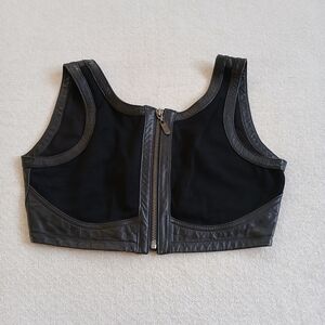 harley davidson ♡ leather bustier bra crop top biker 38/10 genuine